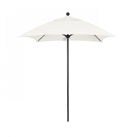 California Umbrella 6' Black Aluminum Market Patio Umbrella, Sunbrella Natural 194061334058